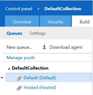 I can navigate to the pool definitions and tab Download Agent for an installable that will let me use my on-premises agents to run Visual Studio Online builds.