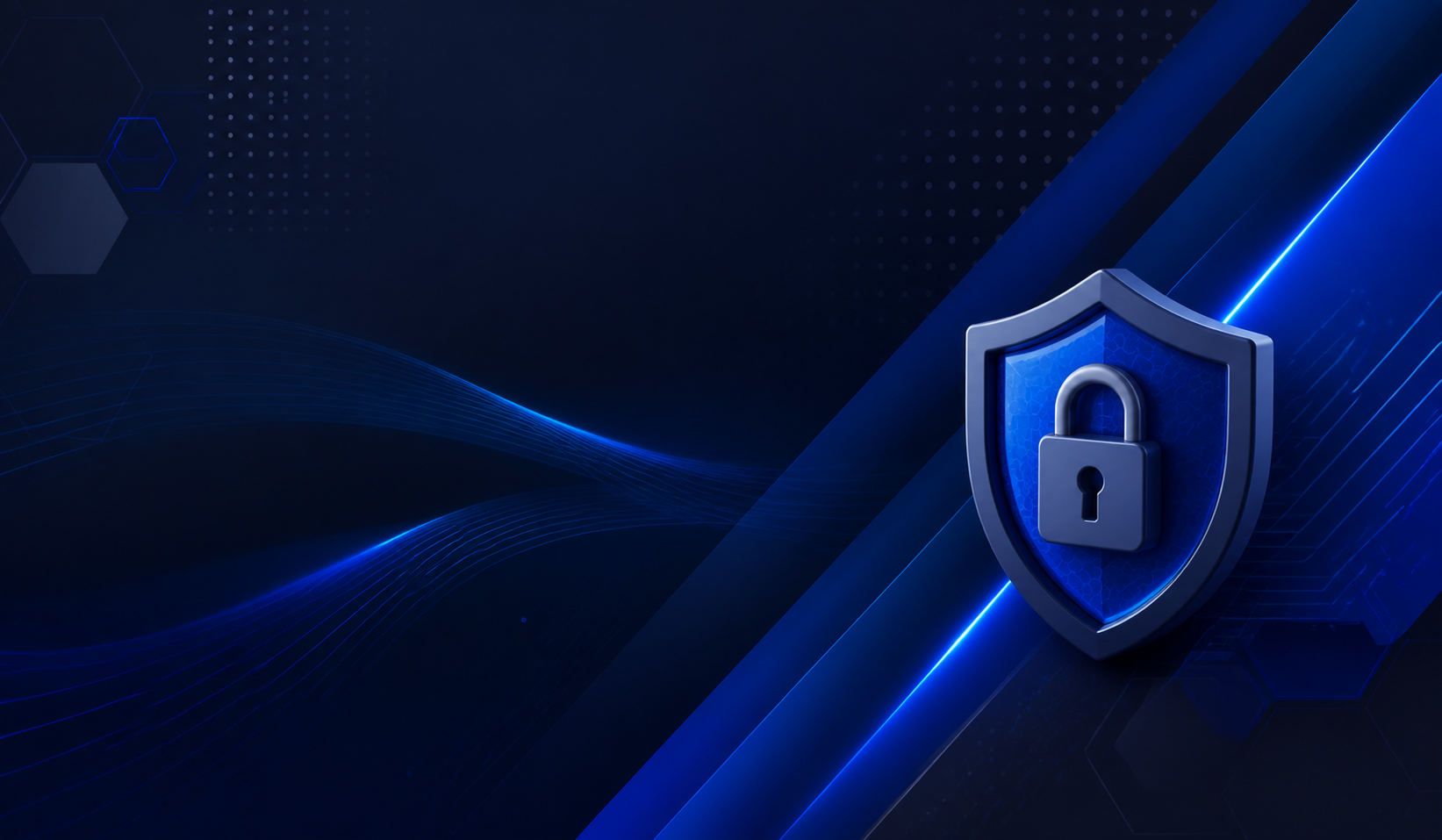Futuristic Tech Background with Gradient Glow and Cybersecurity Icon
