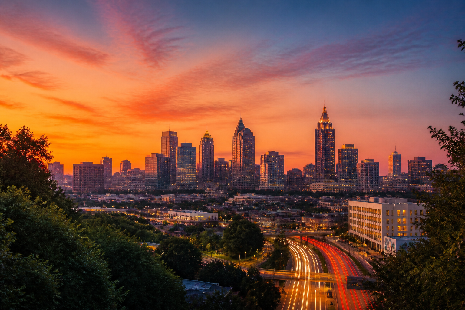 Atlanta Skyline at Sunset