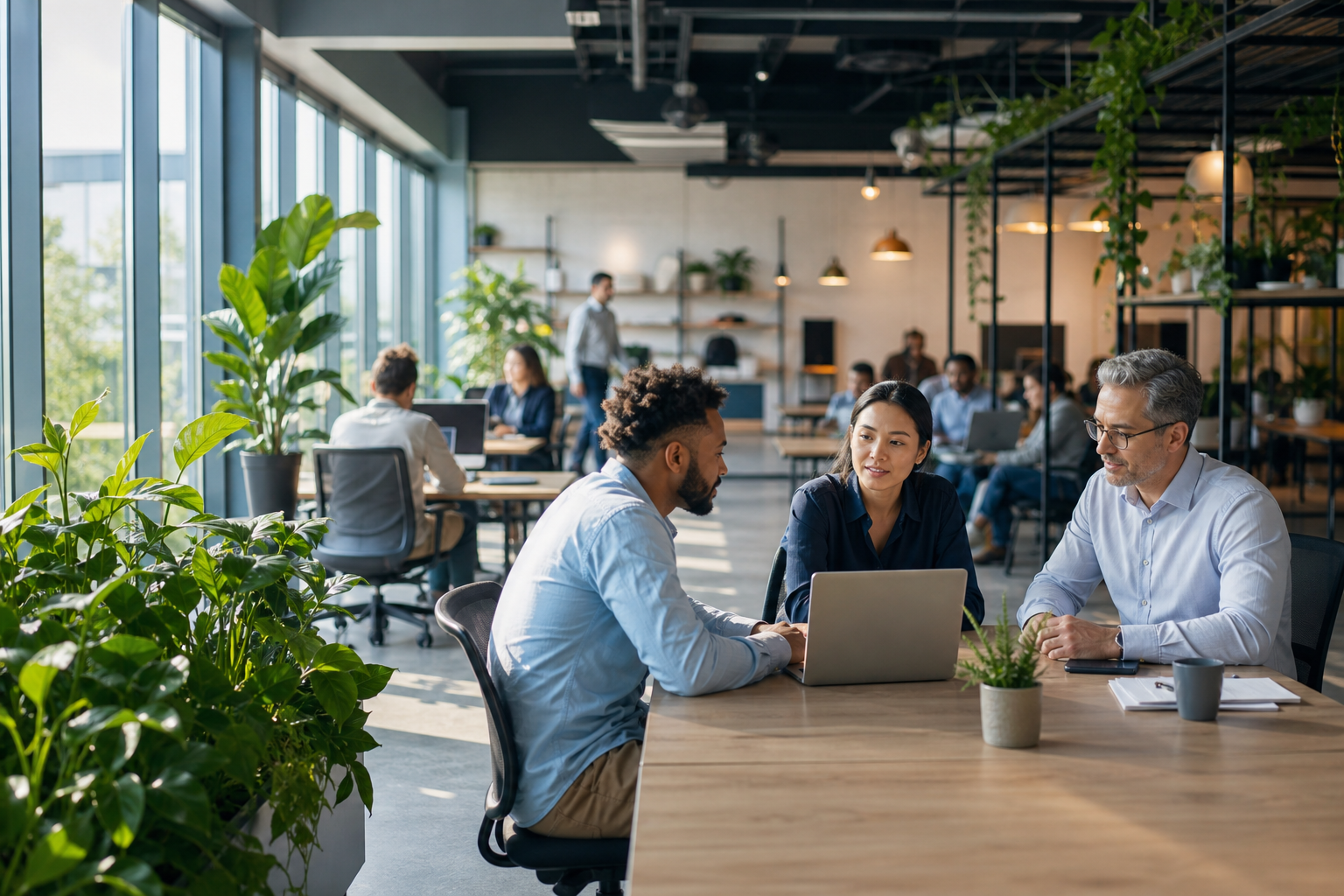 Tech Office with Green Plants