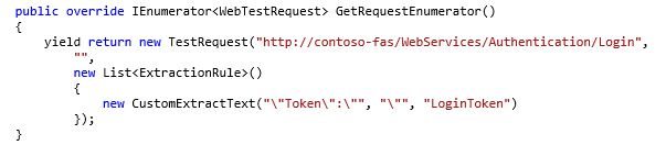 Web Request to Do Login and Store Token in Context Dictionary