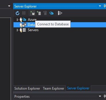 Add New Data Connection in Server Explorer Visual Studio