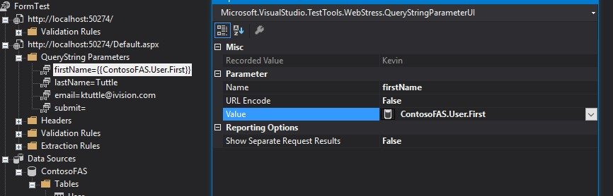 Visual Studio Query String Parameter Properties