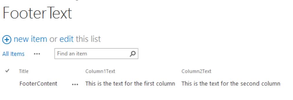 two custom columns in SharePoint footer