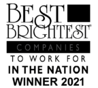 Best and brightest companies to work for in the nation 2021 award logo.